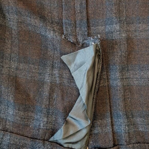 Penney's VTG 50s Shadow Plaid Wool Tweed Blazer Classic Professor Union Made XL - Picture 10 of 14